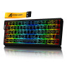 ATTACK SHARK X68HE Rapid Trigger Magnetic Switch Mechanical Gaming Keyboard, USB-C Wired Connection, 60% TKL RGB Backlit, PBT Keycaps, 0.01mm RT Accuracy, 8000Hz Polling Rate, with Adjustable Actuation for Win/Mac. Black Contour